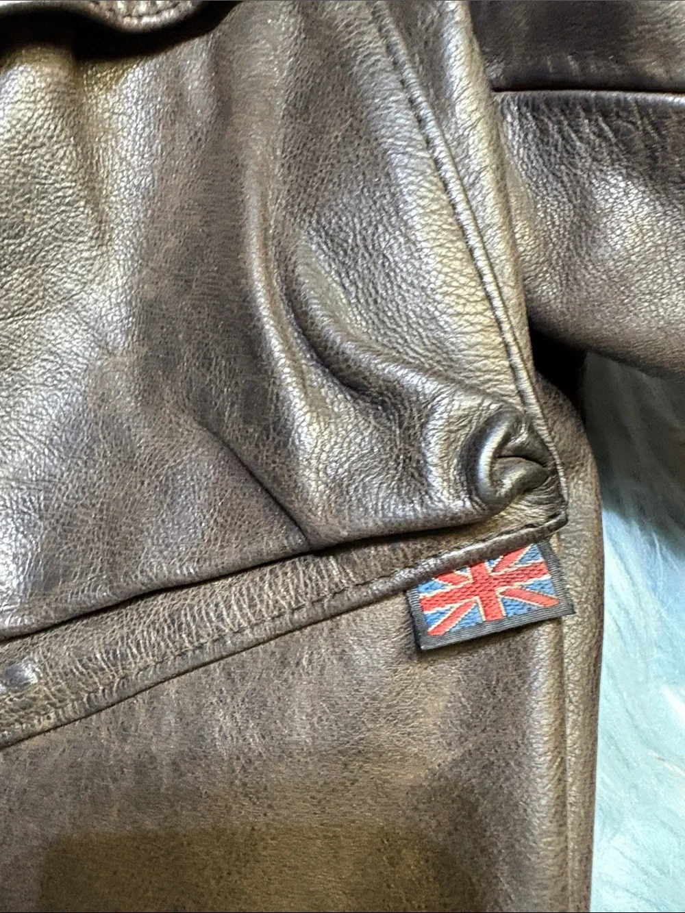 Belstaff Brown Leather Belted Military Field Motorcycle Jacket sz XL